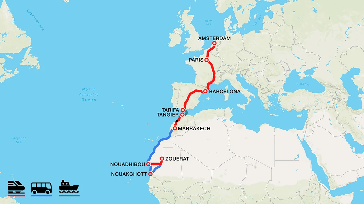Route Mauritanian Iron Ore Train